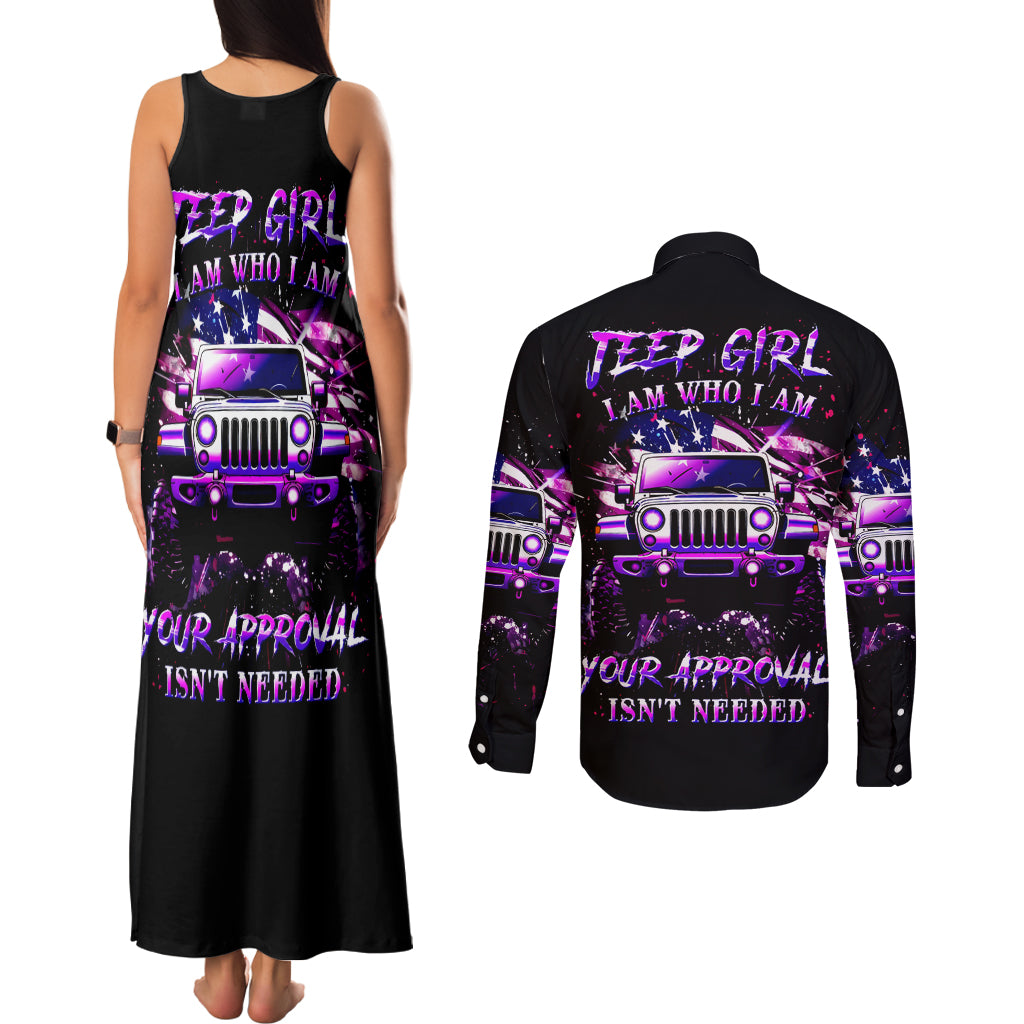 purple-jeep-couples-matching-tank-maxi-dress-and-long-sleeve-button-shirt-jeep-girl-iam-who-iam-your-approval-isnt-needed