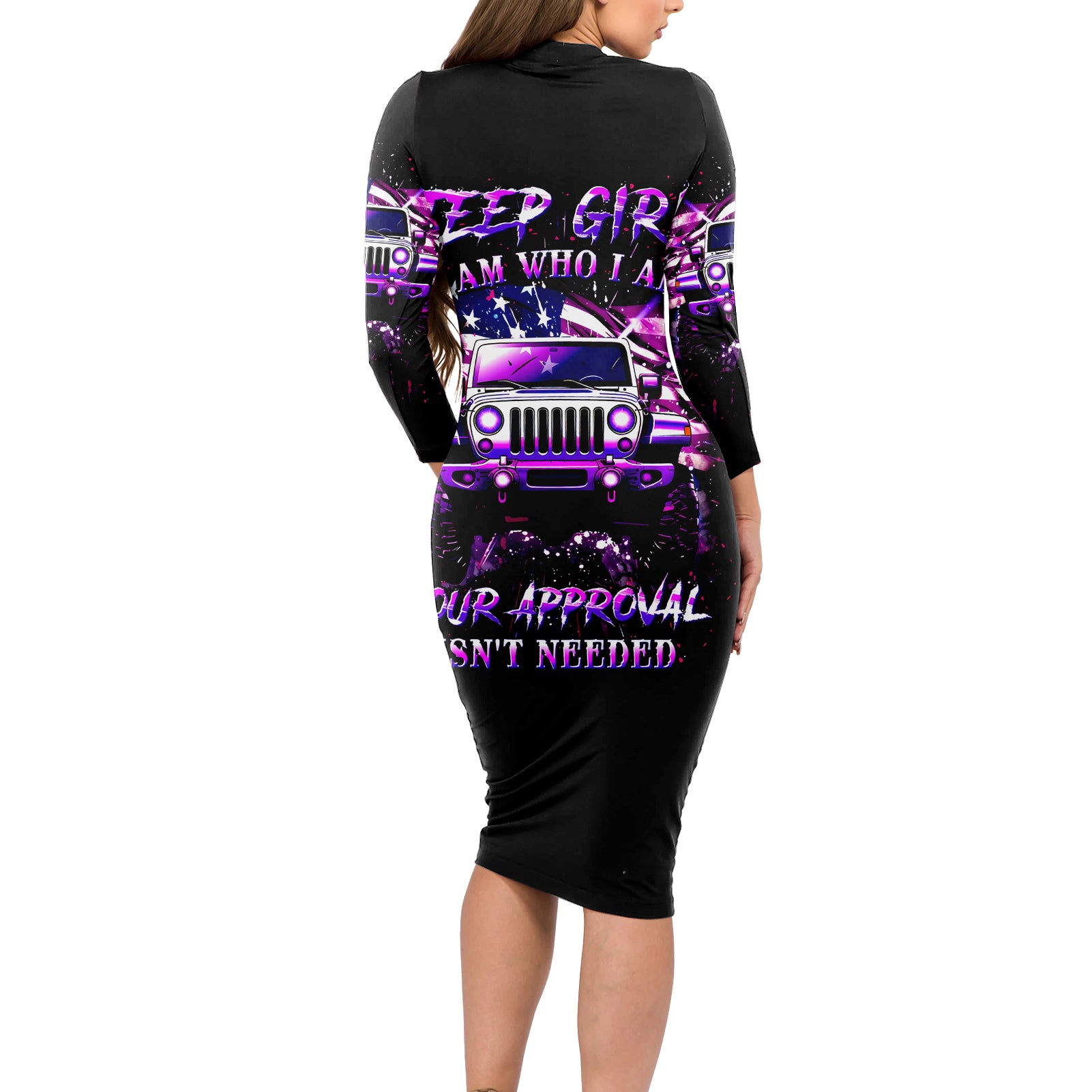 purple-jeep-long-sleeve-bodycon-dress-jeep-girl-iam-who-iam-your-approval-isnt-needed