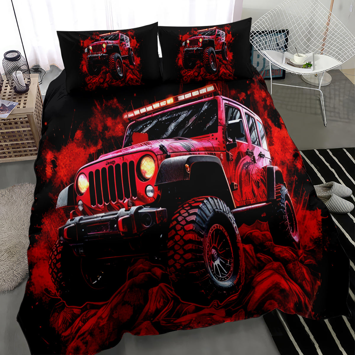 red-jeep-bedding-set-jeep-because-im-too-lazy-to-ride-a-mountain-bike