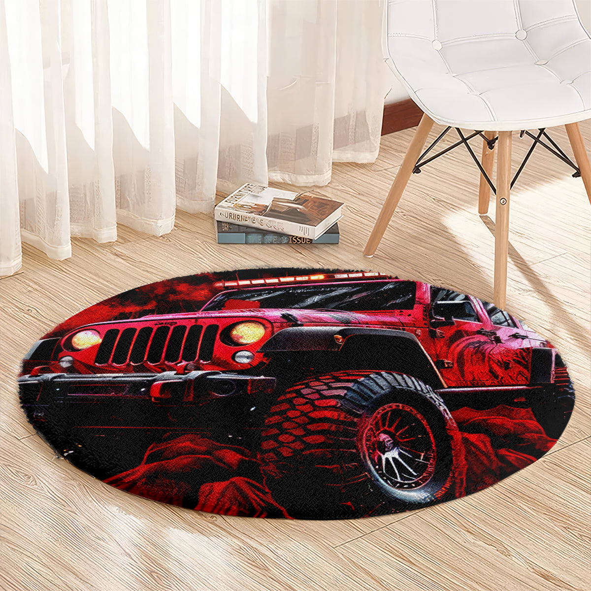 red-jeep-round-carpet-jeep-because-im-too-lazy-to-ride-a-mountain-bike