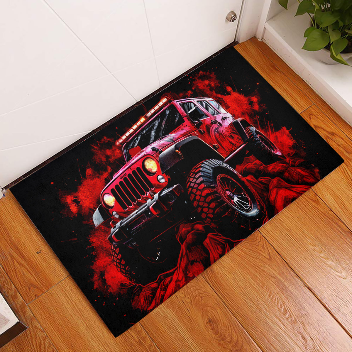 red-jeep-rubber-doormat-jeep-because-im-too-lazy-to-ride-a-mountain-bike