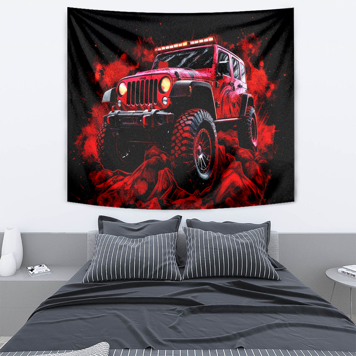 red-jeep-tapestry-jeep-because-im-too-lazy-to-ride-a-mountain-bike