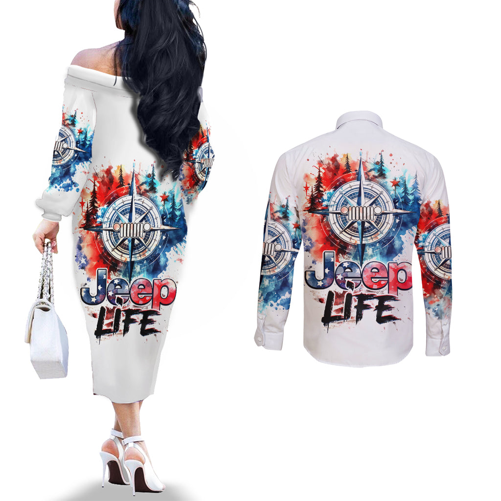 compass-jeep-couples-matching-off-the-shoulder-long-sleeve-dress-and-long-sleeve-button-shirt-jeep-life-american-flag
