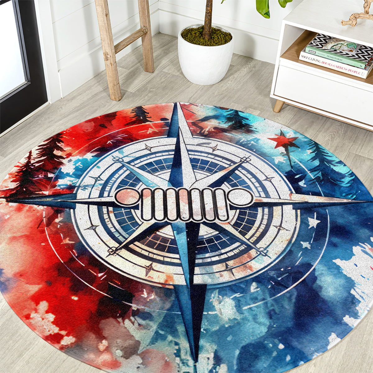 compass-jeep-round-carpet-jeep-life-american-flag