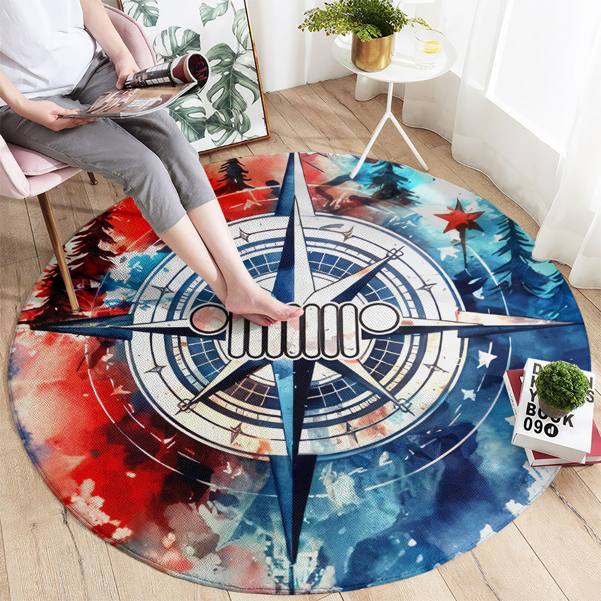 compass-jeep-round-carpet-jeep-life-american-flag