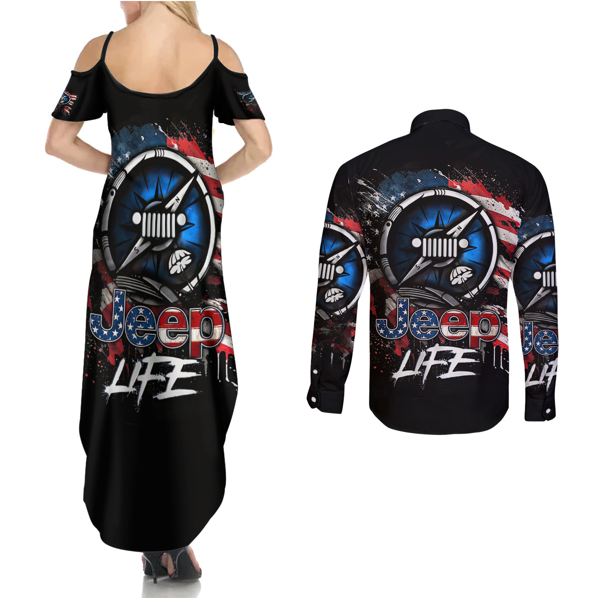 compass-jeep-couples-matching-summer-maxi-dress-and-long-sleeve-button-shirt-jeep-life-american-flag
