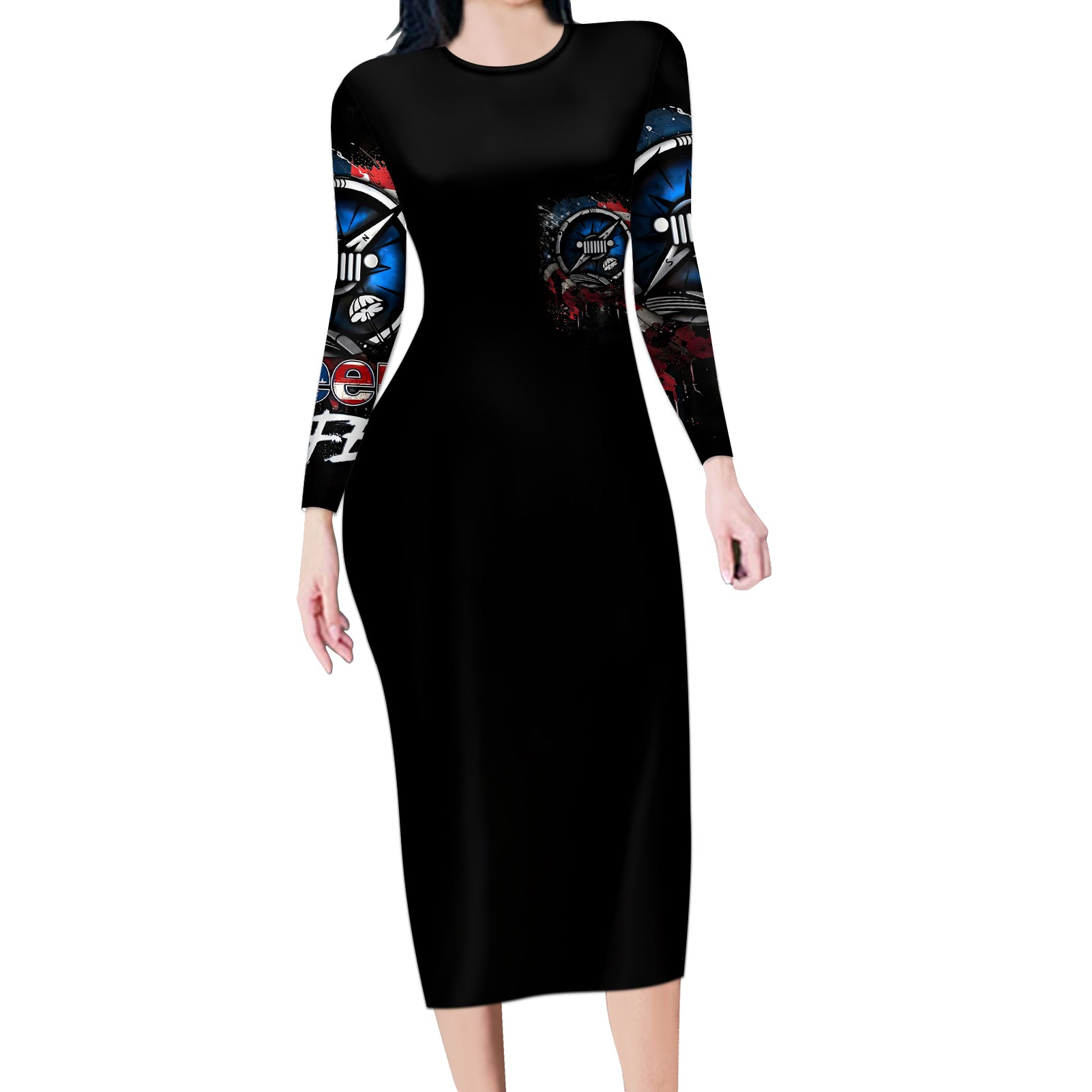 compass-jeep-long-sleeve-bodycon-dress-jeep-life-american-flag