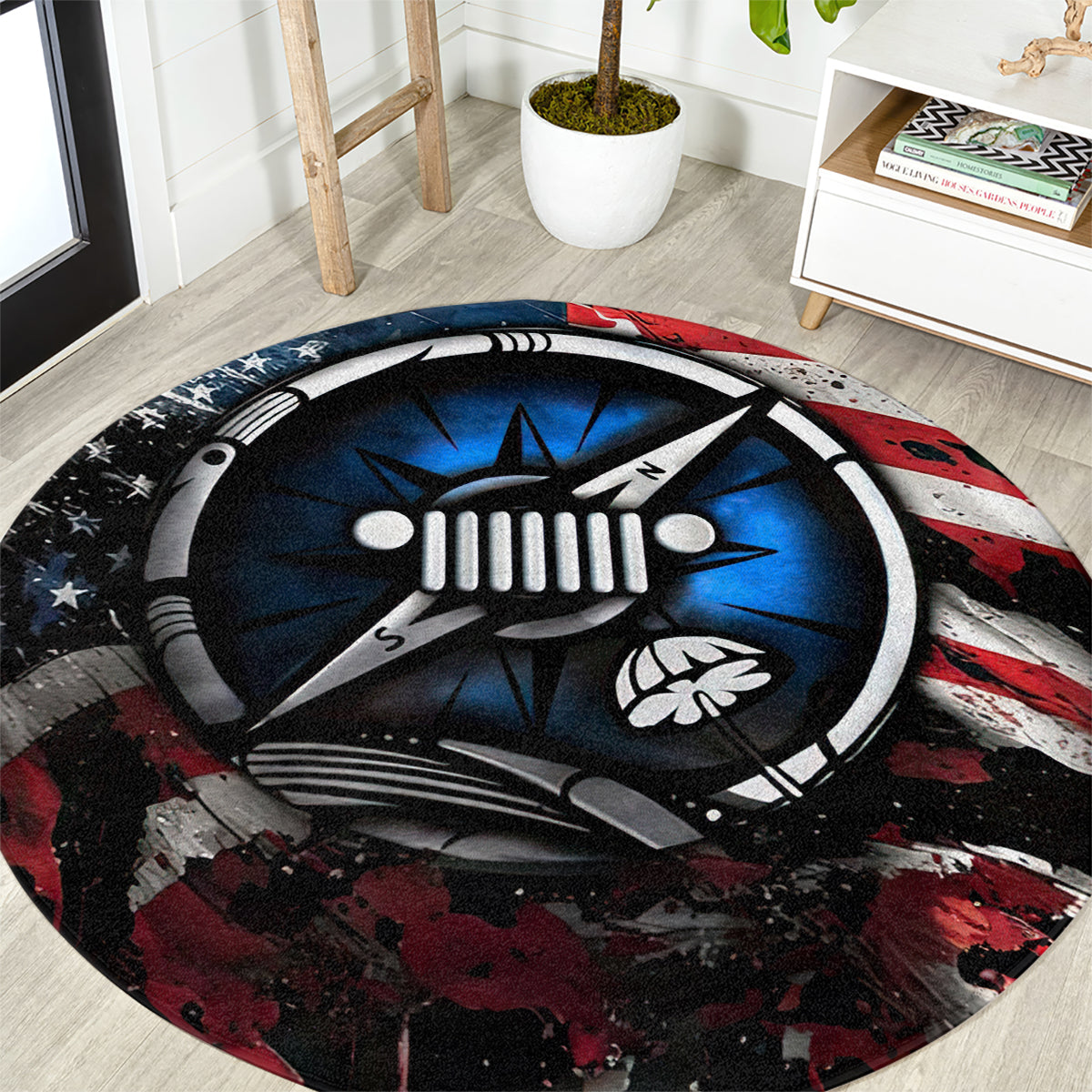 compass-jeep-round-carpet-jeep-life-american-flag