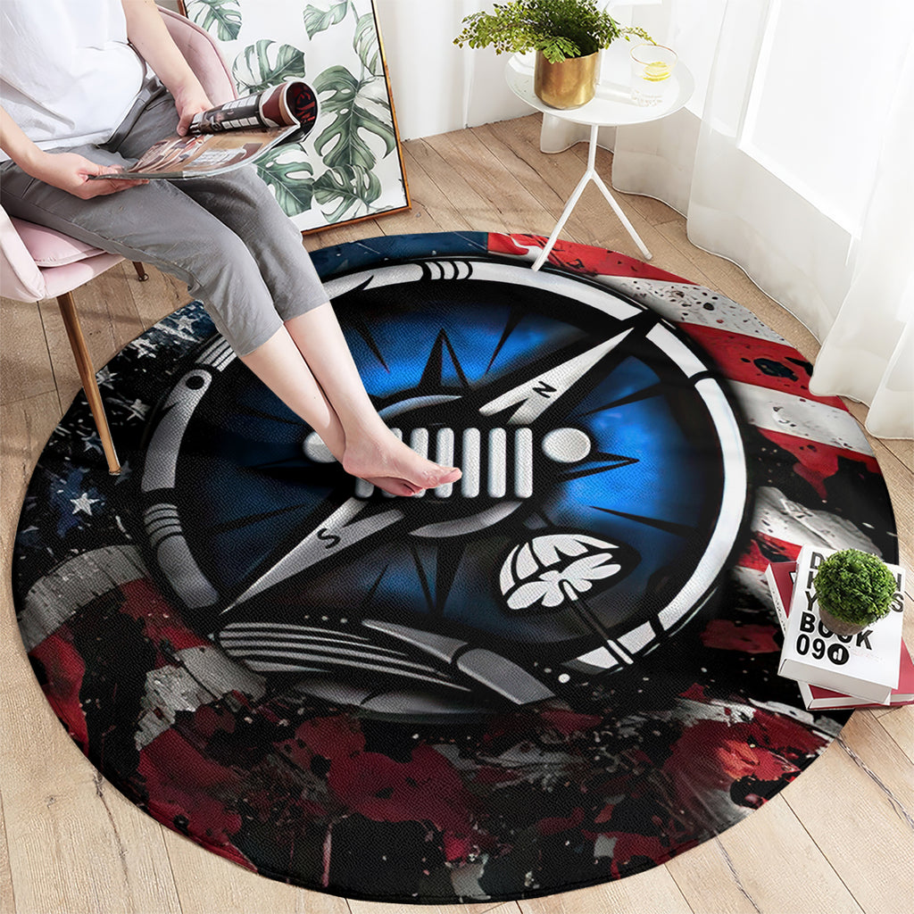 compass-jeep-round-carpet-jeep-life-american-flag