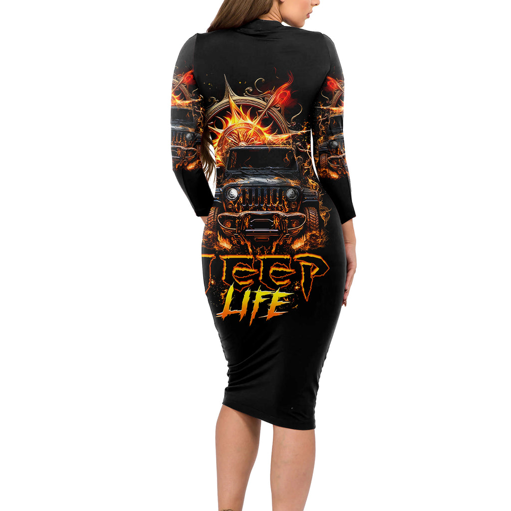 flame-compass-jeep-long-sleeve-bodycon-dress-fire-jeep-life