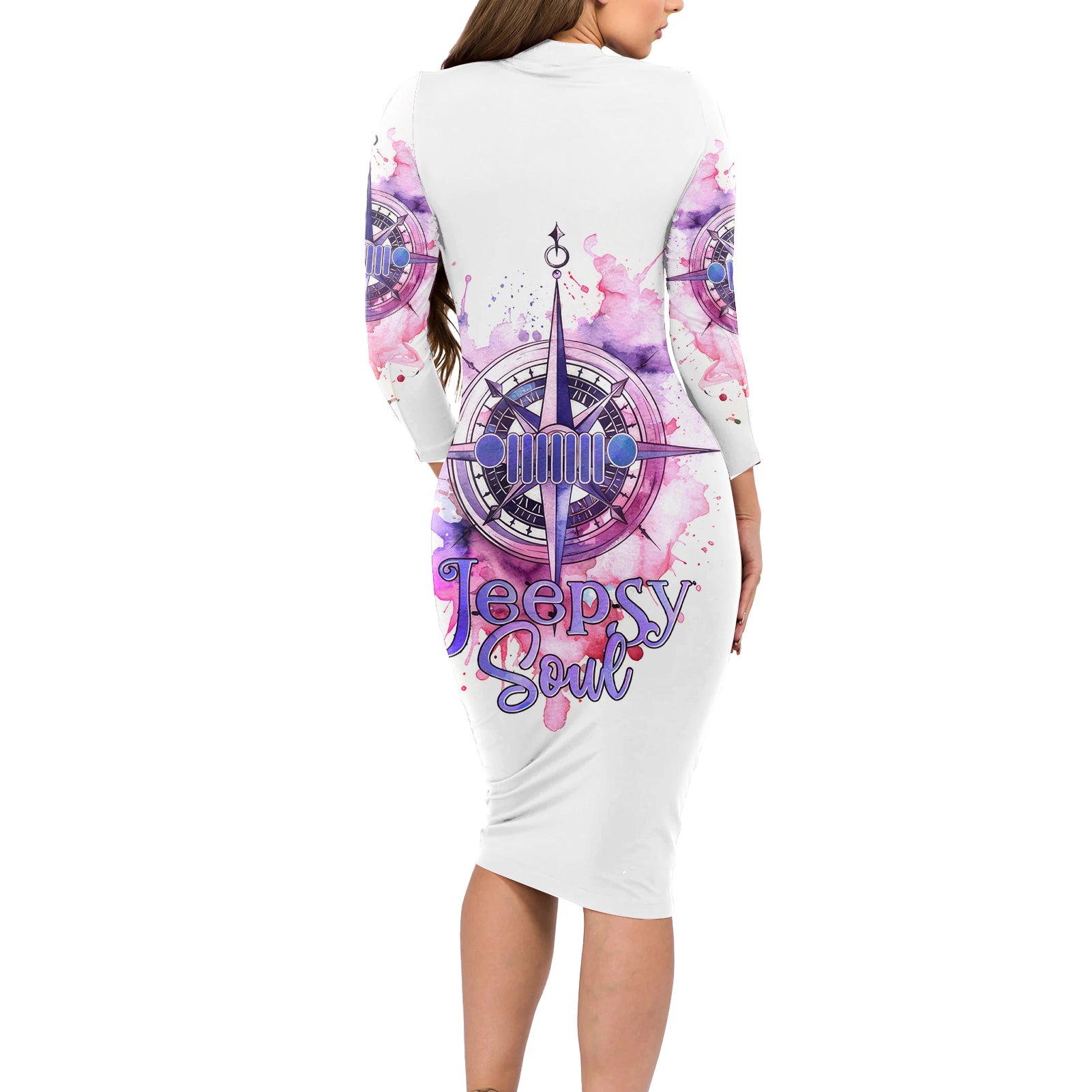 pink-compass-jeep-long-sleeve-bodycon-dress-jeepsy-soul