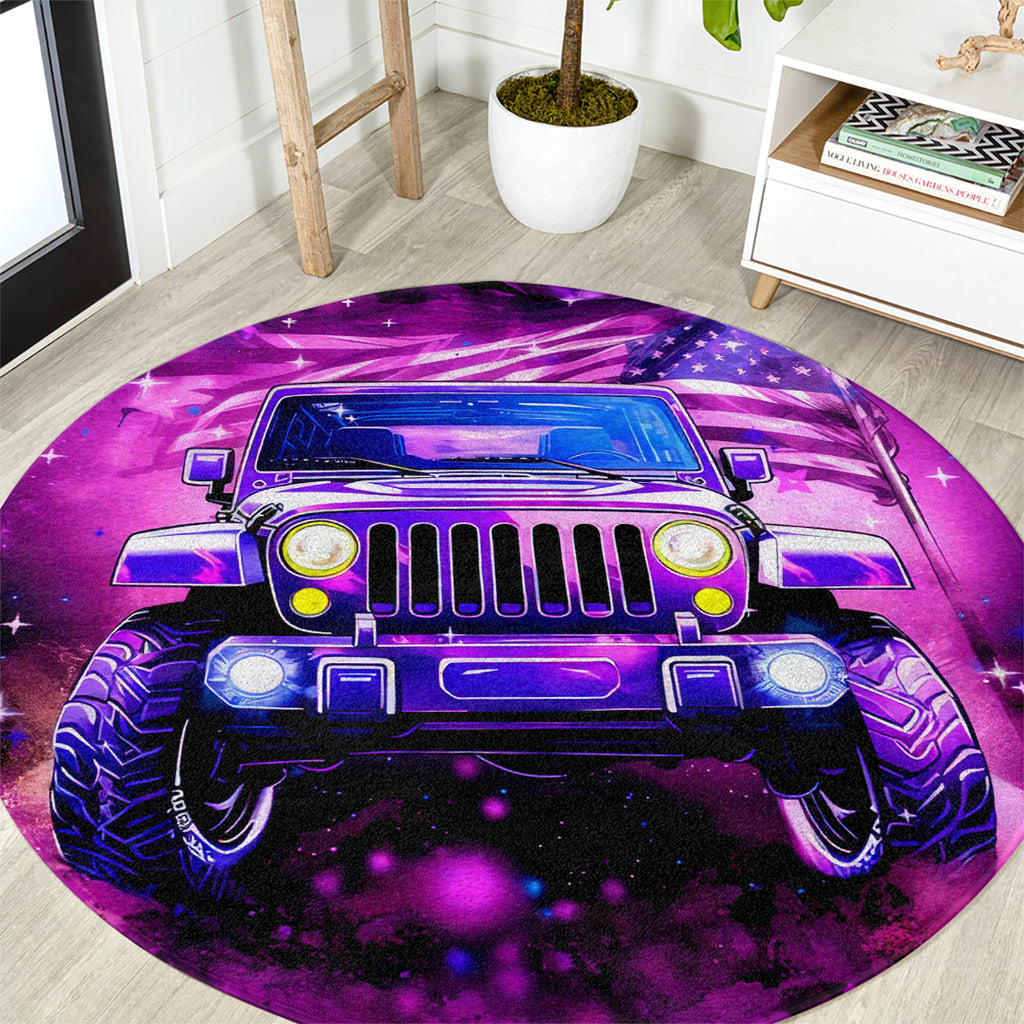pink-jeep-round-carpet-pink-jeep-american-flag