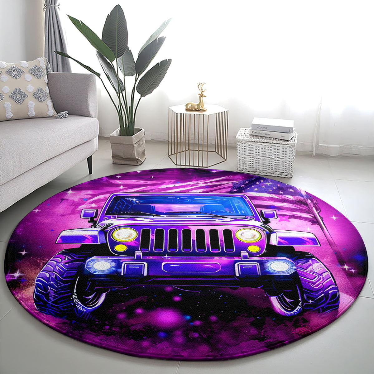 pink-jeep-round-carpet-pink-jeep-american-flag
