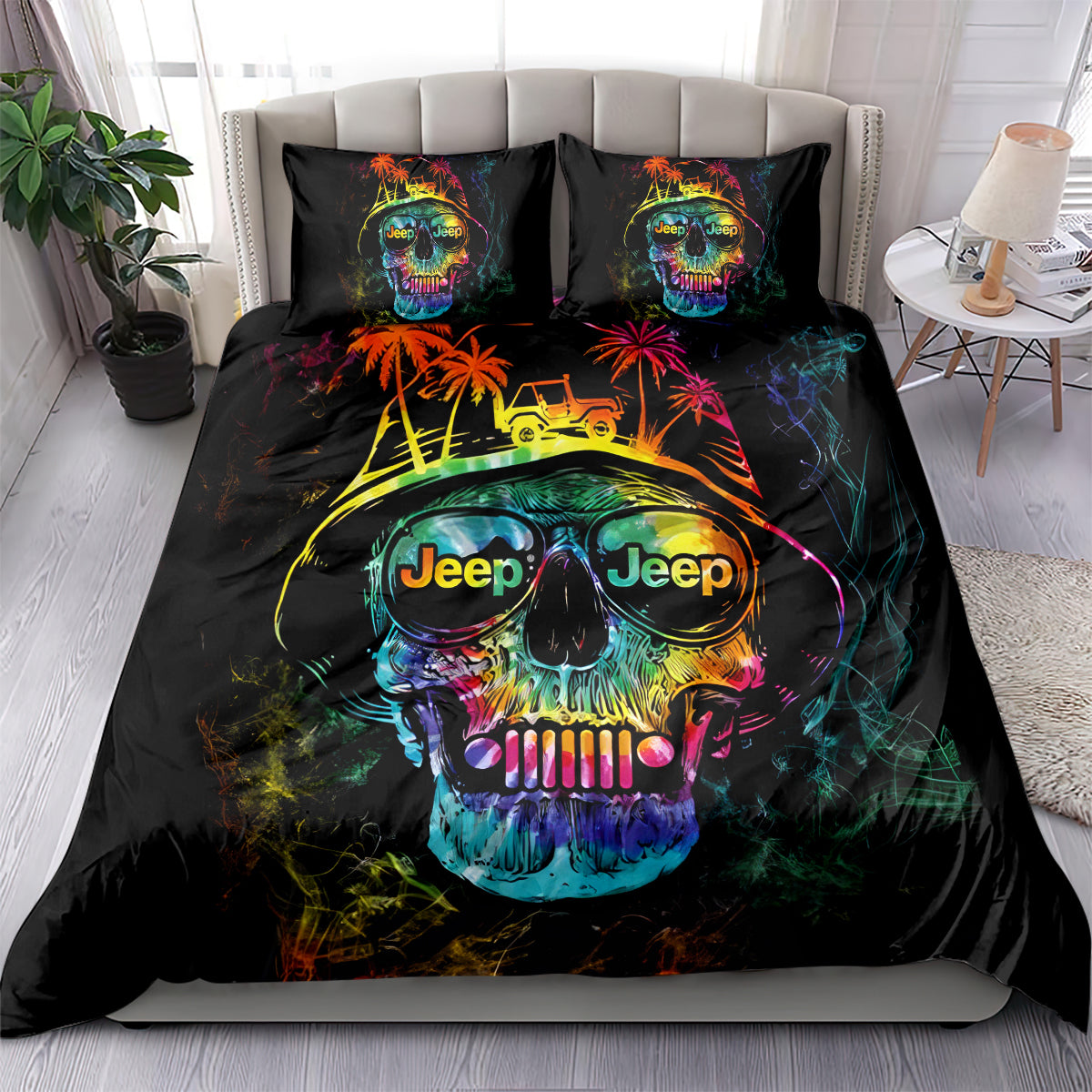 skull-jeep-bedding-set-never-underestimate-an-old-man-with-a-jeep