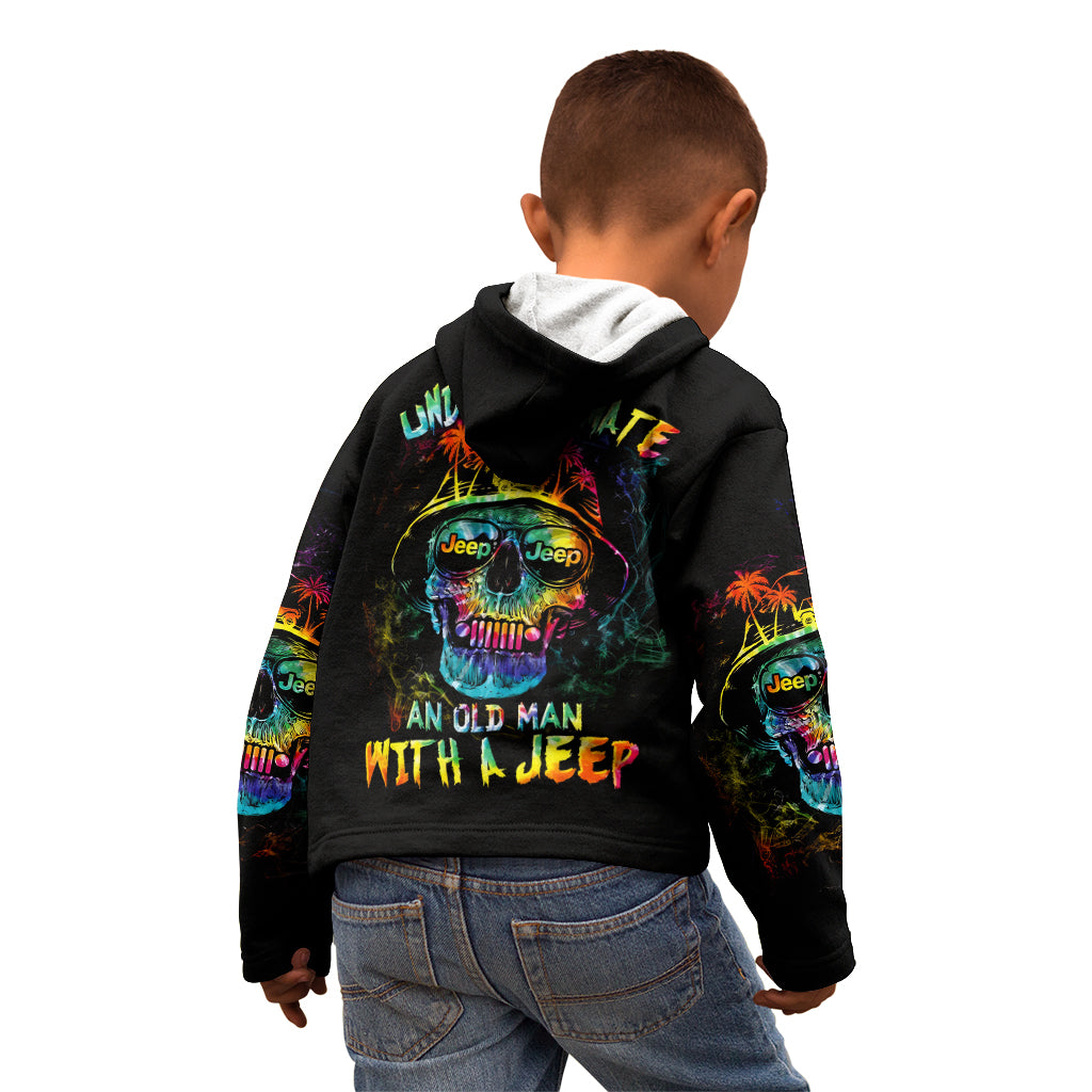 skull-jeep-kid-hoodie-never-underestimate-an-old-man-with-a-jeep