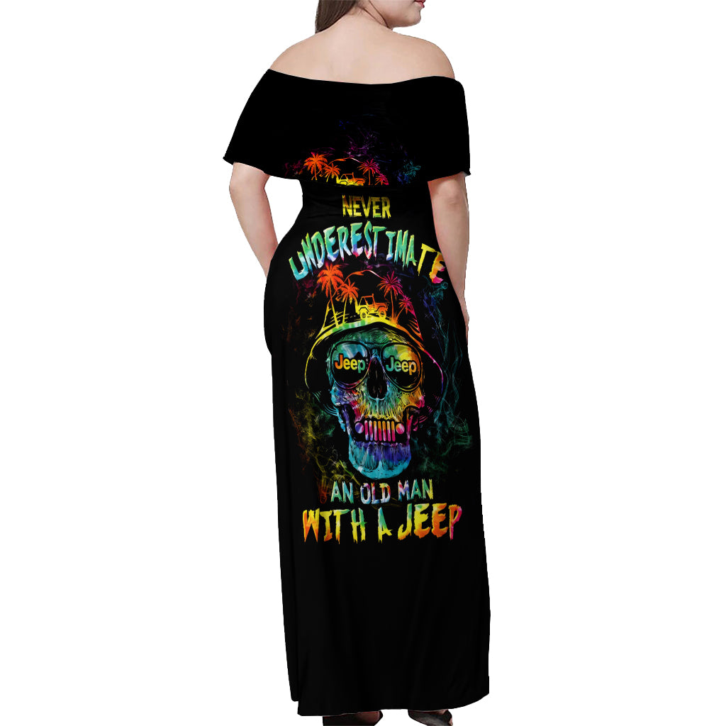skull-jeep-off-shoulder-maxi-dress-never-underestimate-an-old-man-with-a-jeep