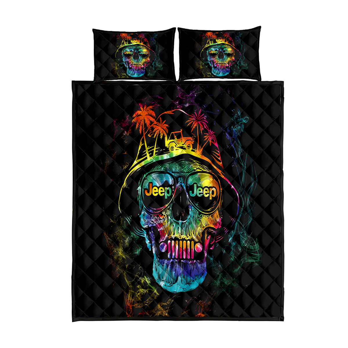 skull-jeep-quilt-bed-set-never-underestimate-an-old-man-with-a-jeep