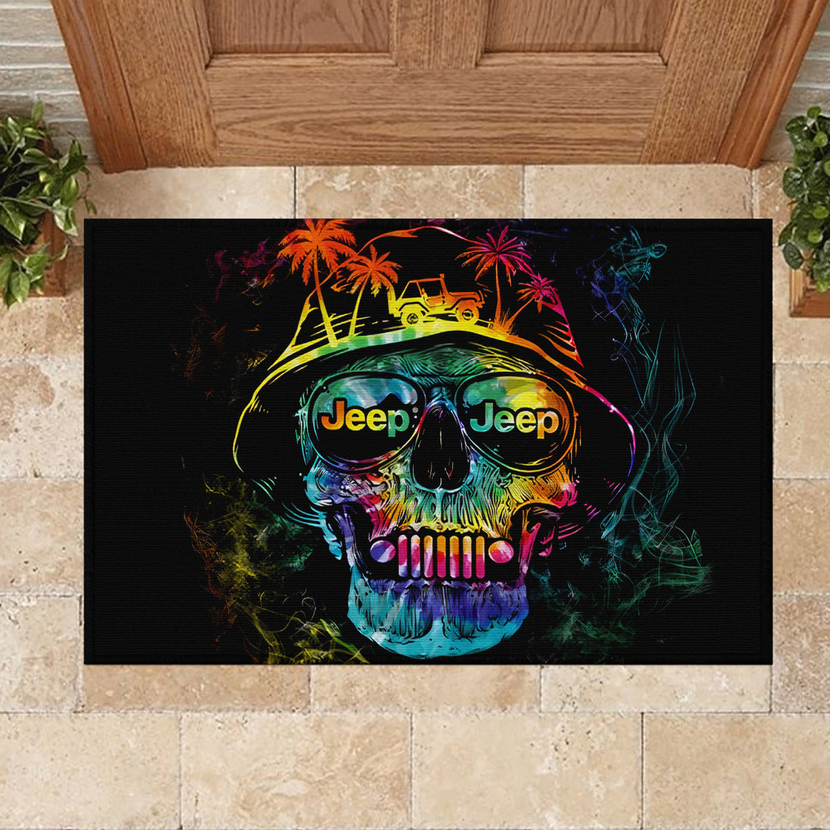 skull-jeep-rubber-doormat-never-underestimate-an-old-man-with-a-jeep