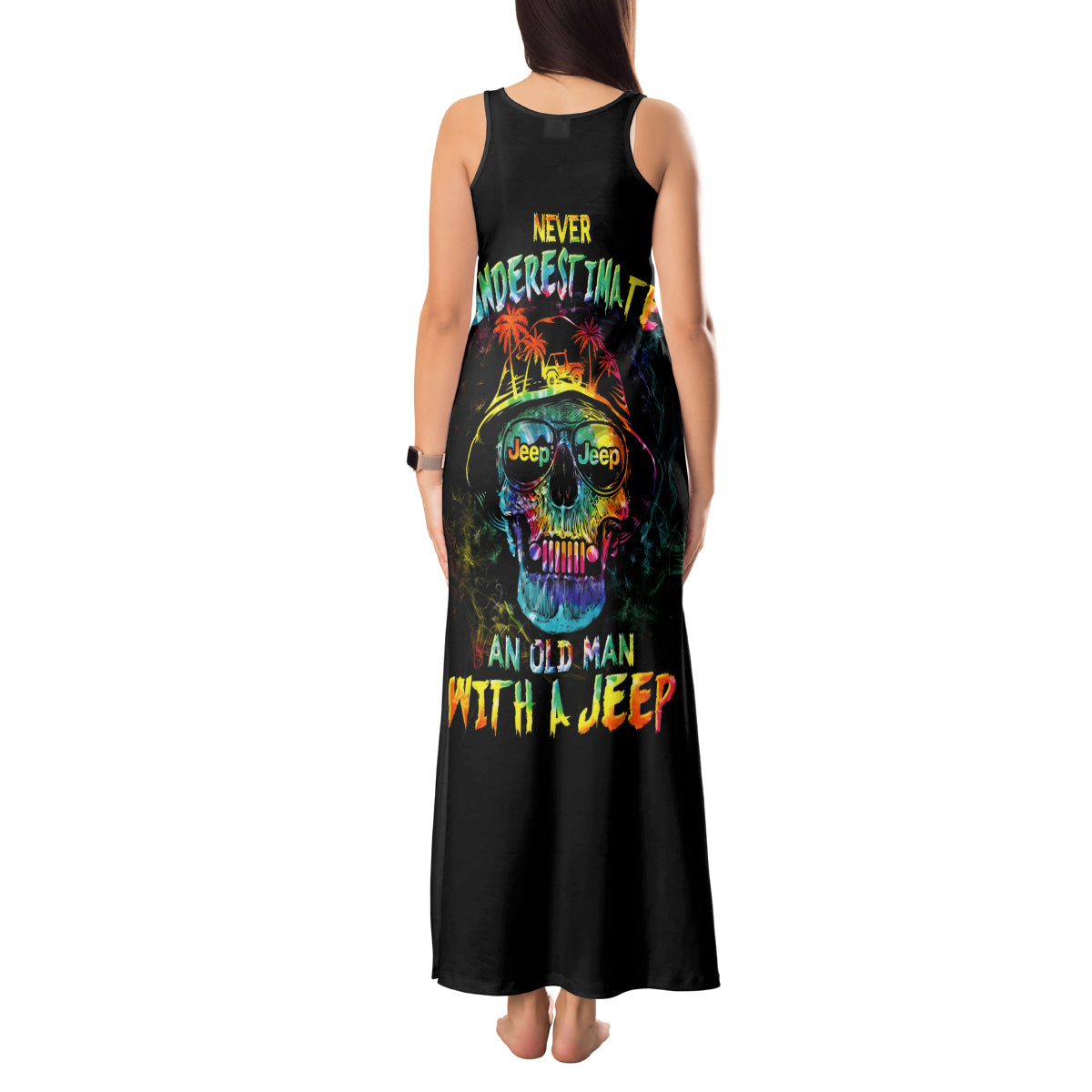 skull-jeep-tank-maxi-dress-never-underestimate-an-old-man-with-a-jeep