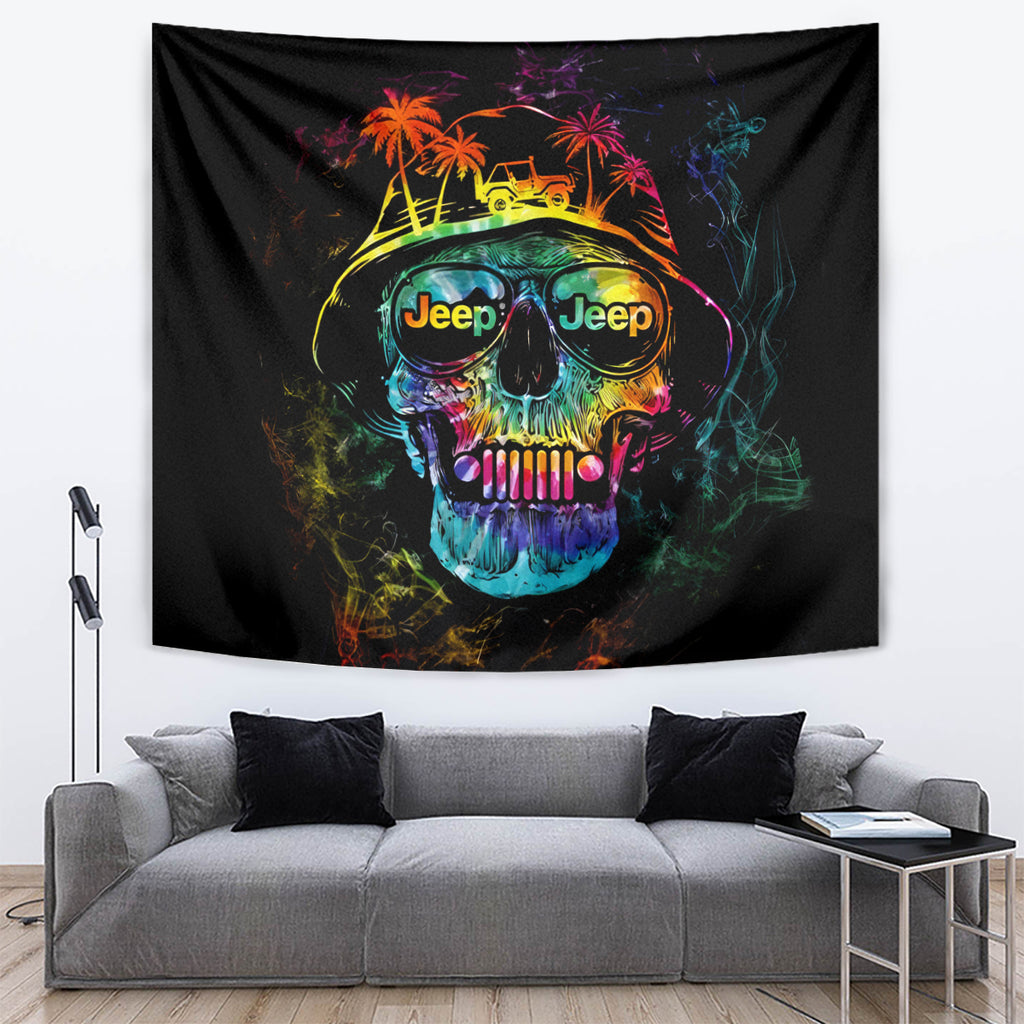 skull-jeep-tapestry-never-underestimate-an-old-man-with-a-jeep