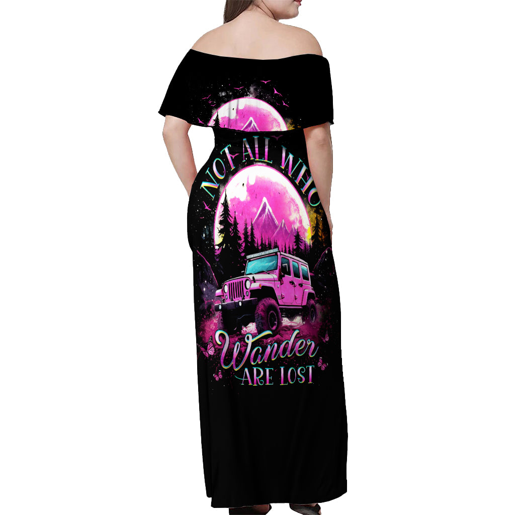 pink-jeep-off-shoulder-maxi-dress-not-all-who-wander-are-lost