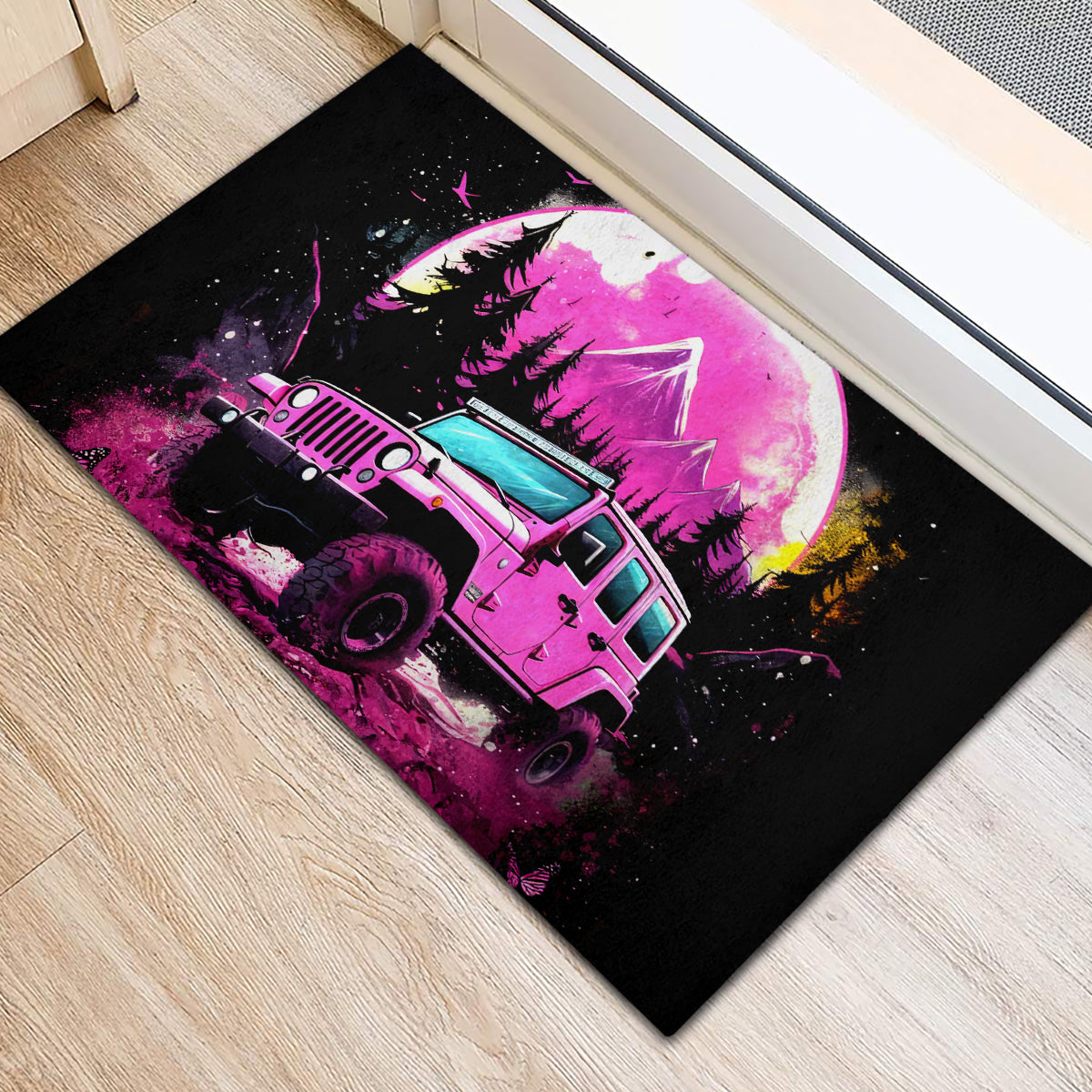 pink-jeep-rubber-doormat-not-all-who-wander-are-lost