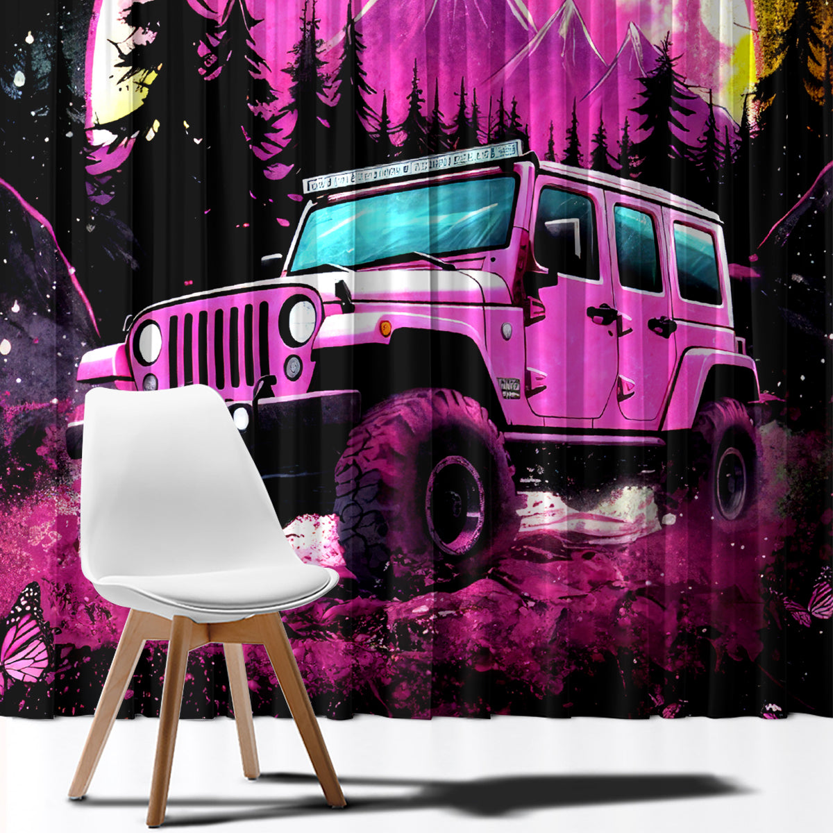 pink-jeep-window-curtain-not-all-who-wander-are-lost