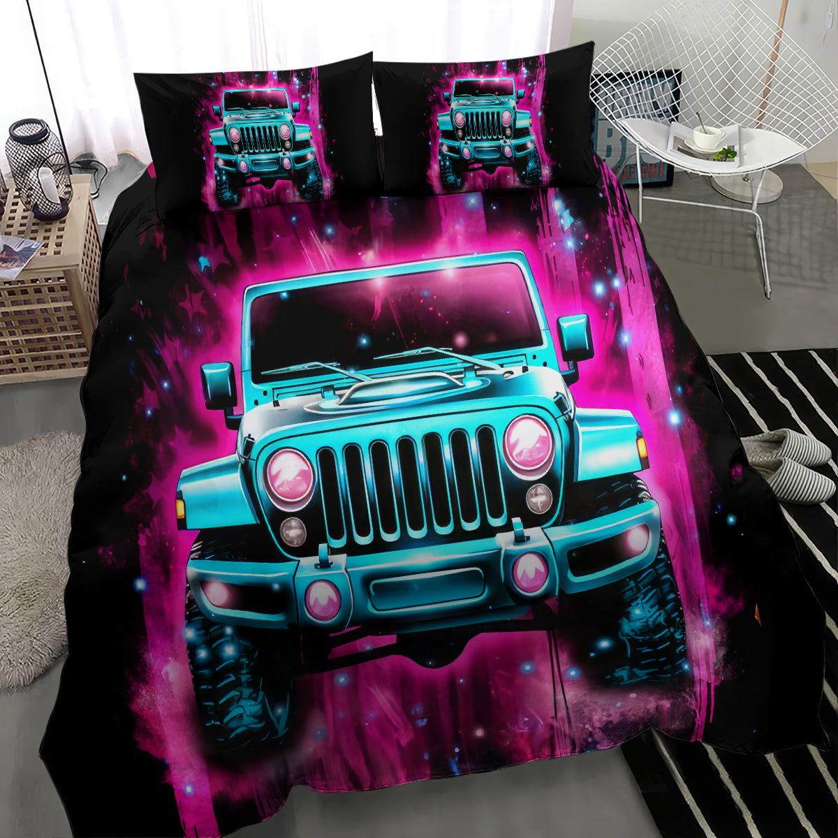pink-jeep-bedding-set-on-the-dark-desert-highway-cool-wind-in-my-hair