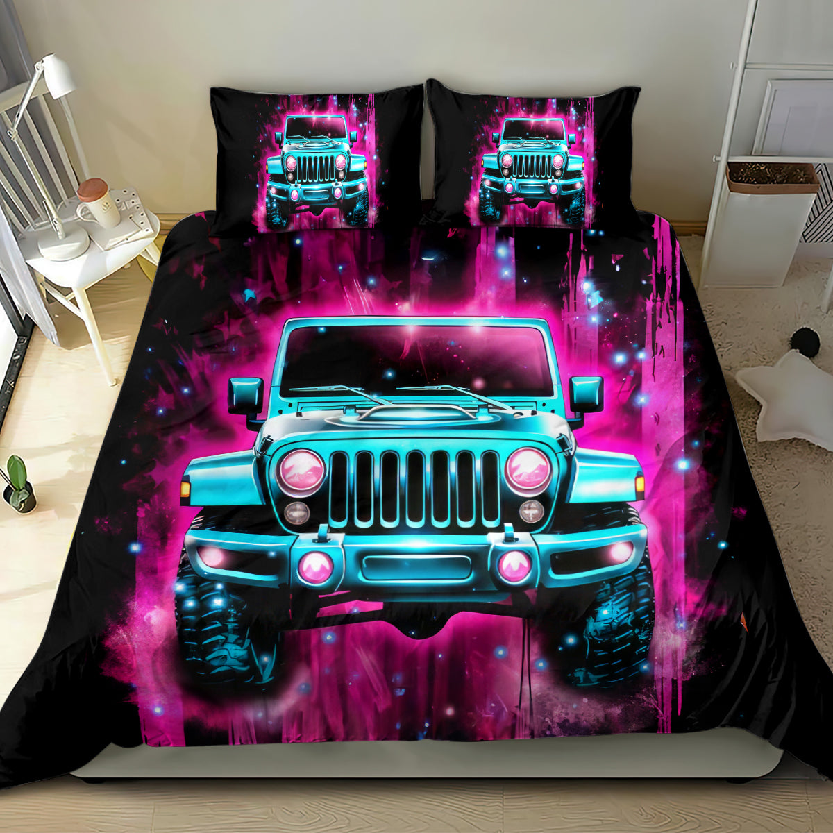 pink-jeep-bedding-set-on-the-dark-desert-highway-cool-wind-in-my-hair