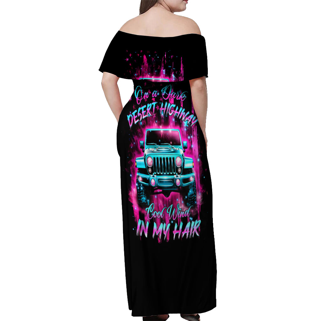 pink-jeep-off-shoulder-maxi-dress-on-the-dark-desert-highway-cool-wind-in-my-hair