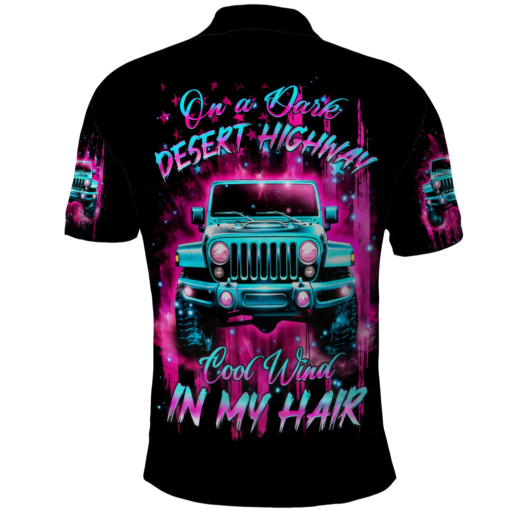 pink-jeep-polo-shirt-on-the-dark-desert-highway-cool-wind-in-my-hair