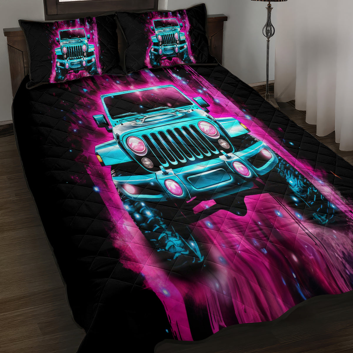pink-jeep-quilt-bed-set-on-the-dark-desert-highway-cool-wind-in-my-hair