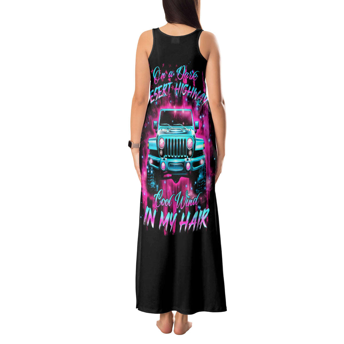 pink-jeep-tank-maxi-dress-on-the-dark-desert-highway-cool-wind-in-my-hair