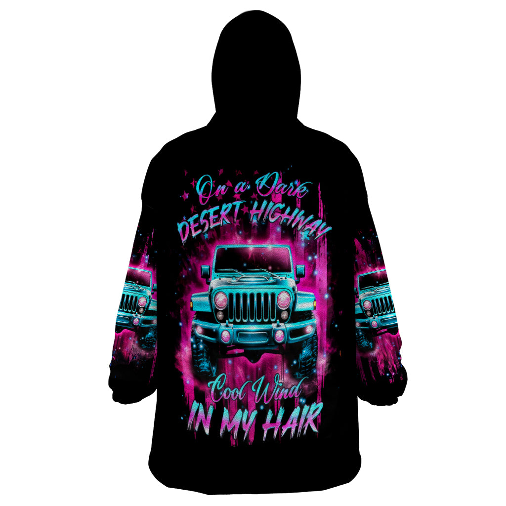 pink-jeep-wearable-blanket-hoodie-on-the-dark-desert-highway-cool-wind-in-my-hair