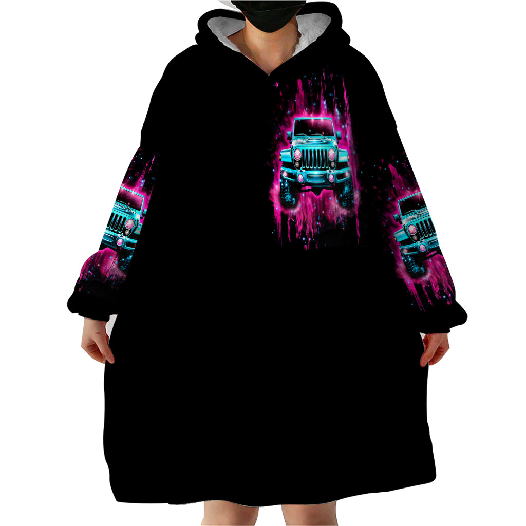 pink-jeep-wearable-blanket-hoodie-on-the-dark-desert-highway-cool-wind-in-my-hair