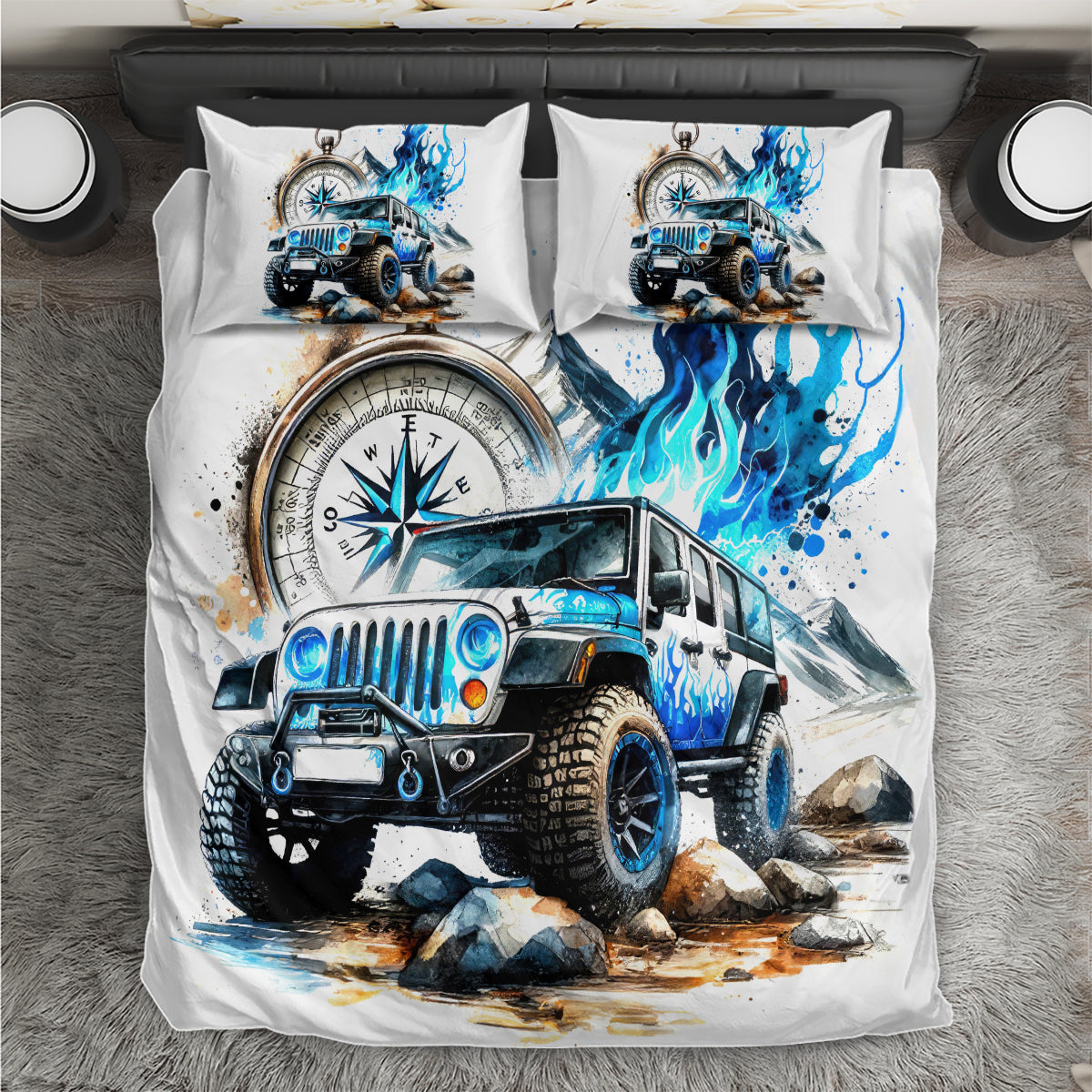 Blue Flame Jeep Bedding Set But Did You Die?