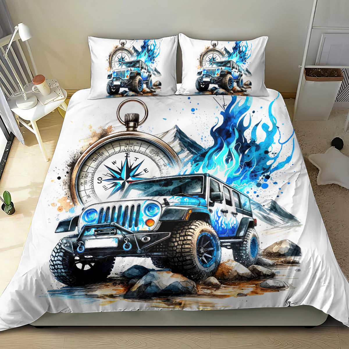 Blue Flame Jeep Bedding Set But Did You Die?