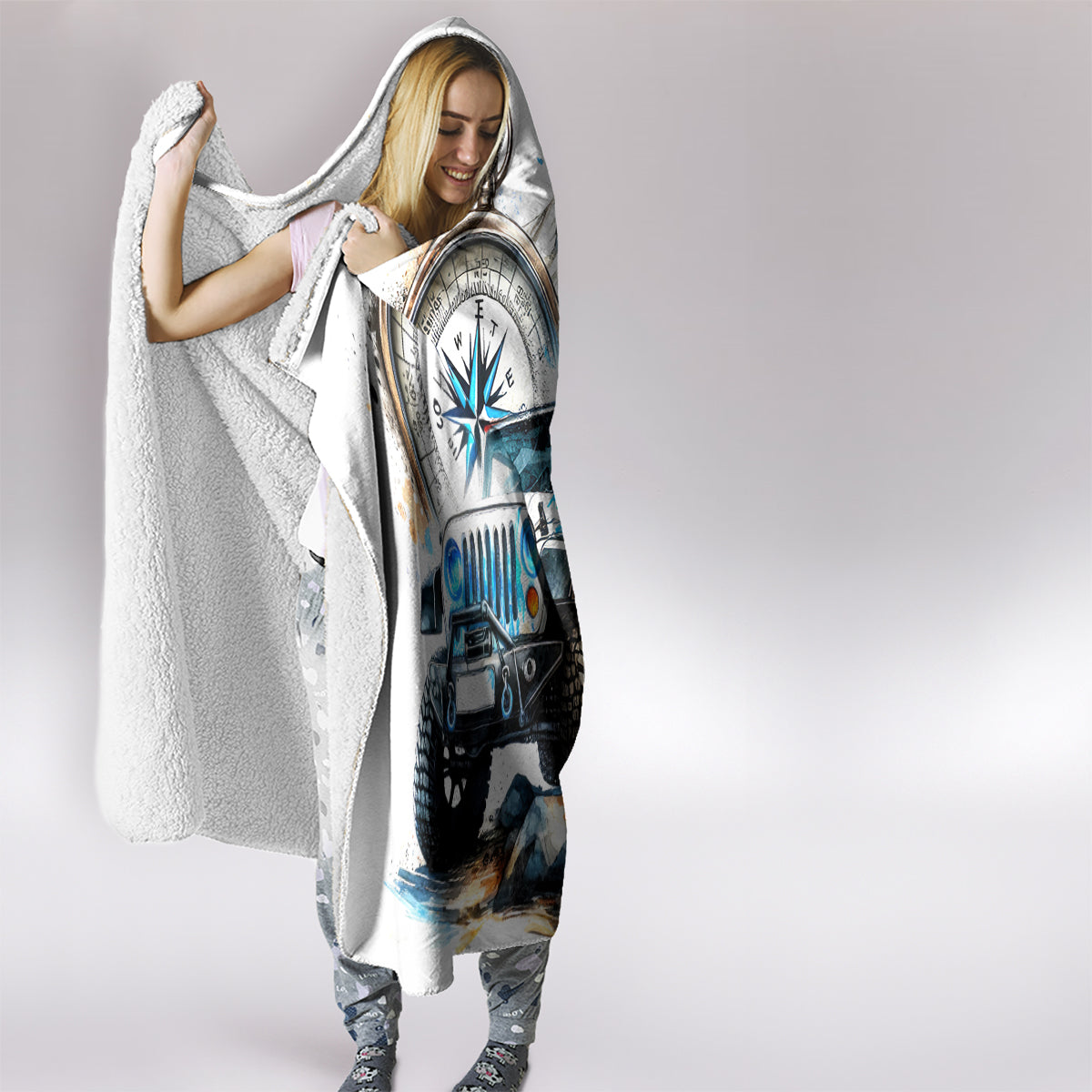 Blue Flame Jeep Hooded Blanket But Did You Die?