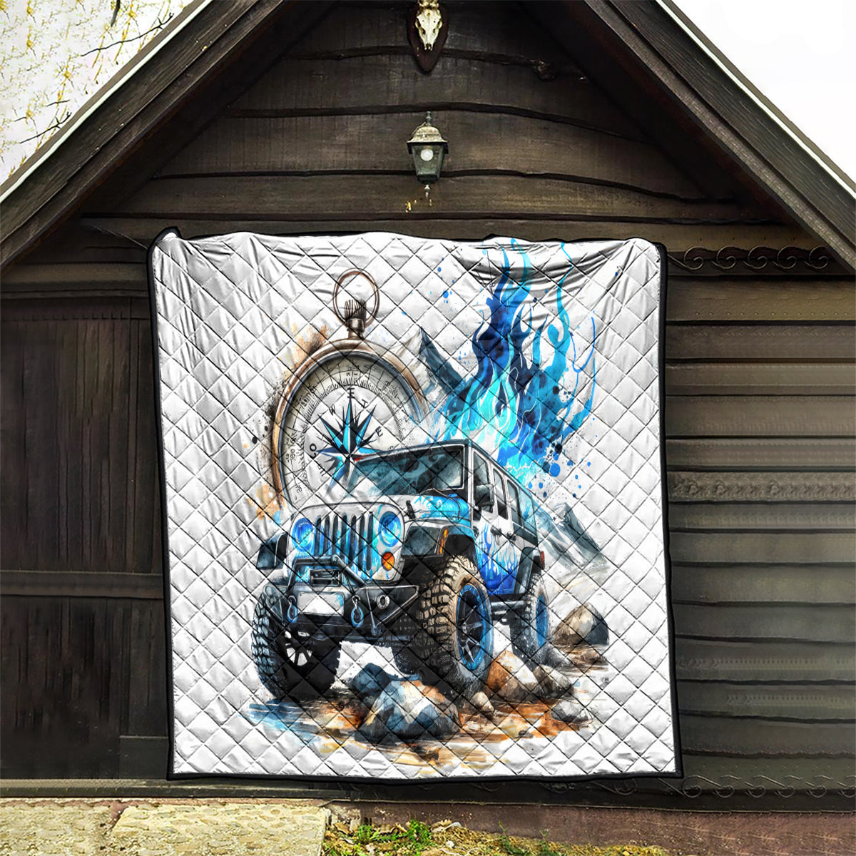 Blue Flame Jeep Quilt But Did You Die?