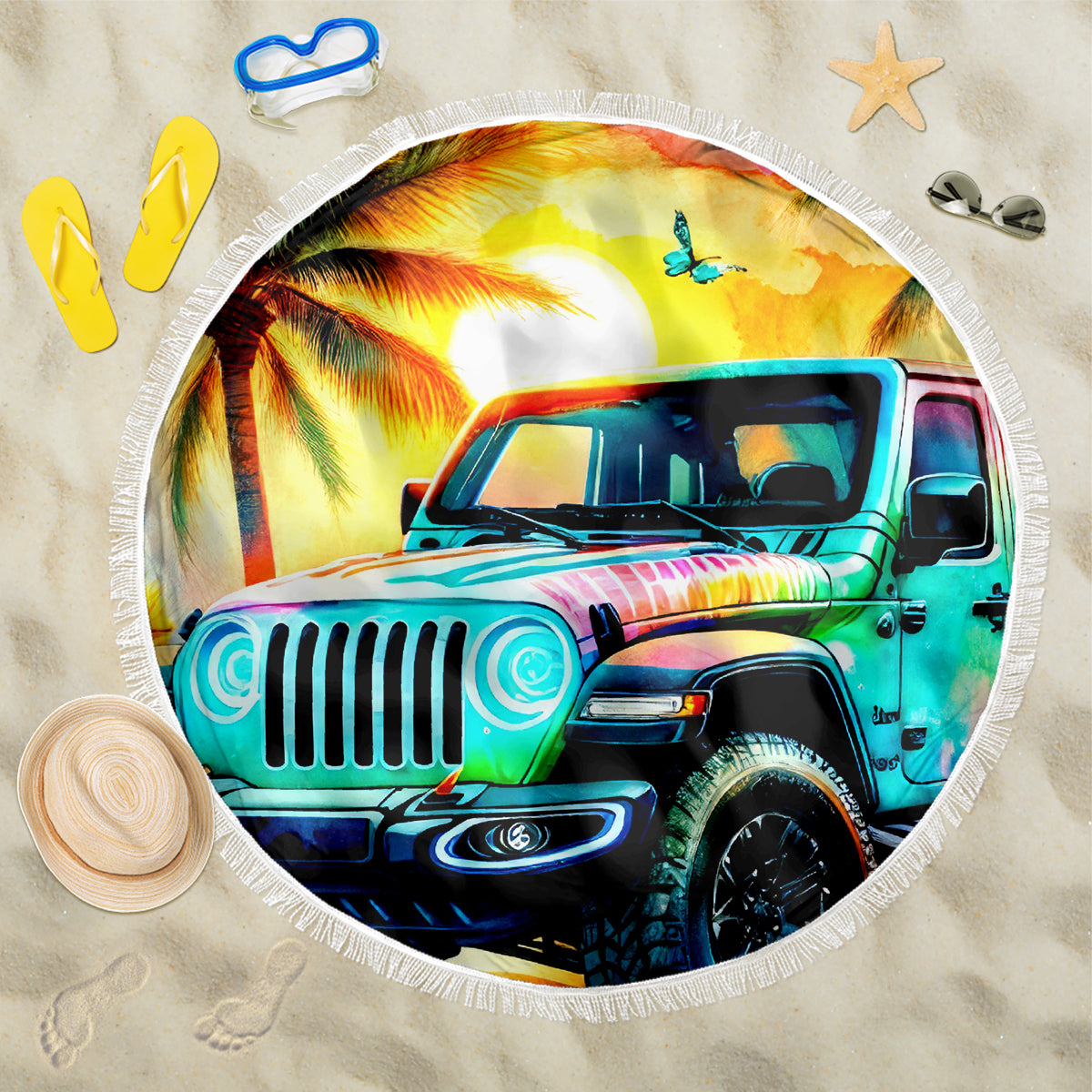 Beach Jeep Beach Blanket Find Me Where The Jeep Meets The Ocean