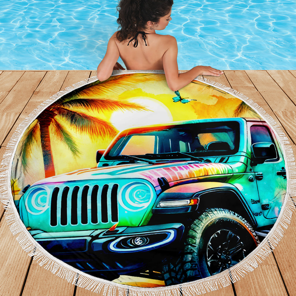 Beach Jeep Beach Blanket Find Me Where The Jeep Meets The Ocean