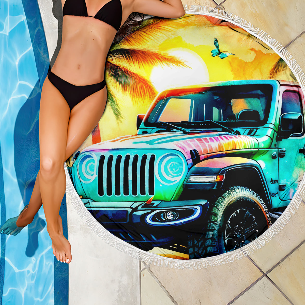 Beach Jeep Beach Blanket Find Me Where The Jeep Meets The Ocean