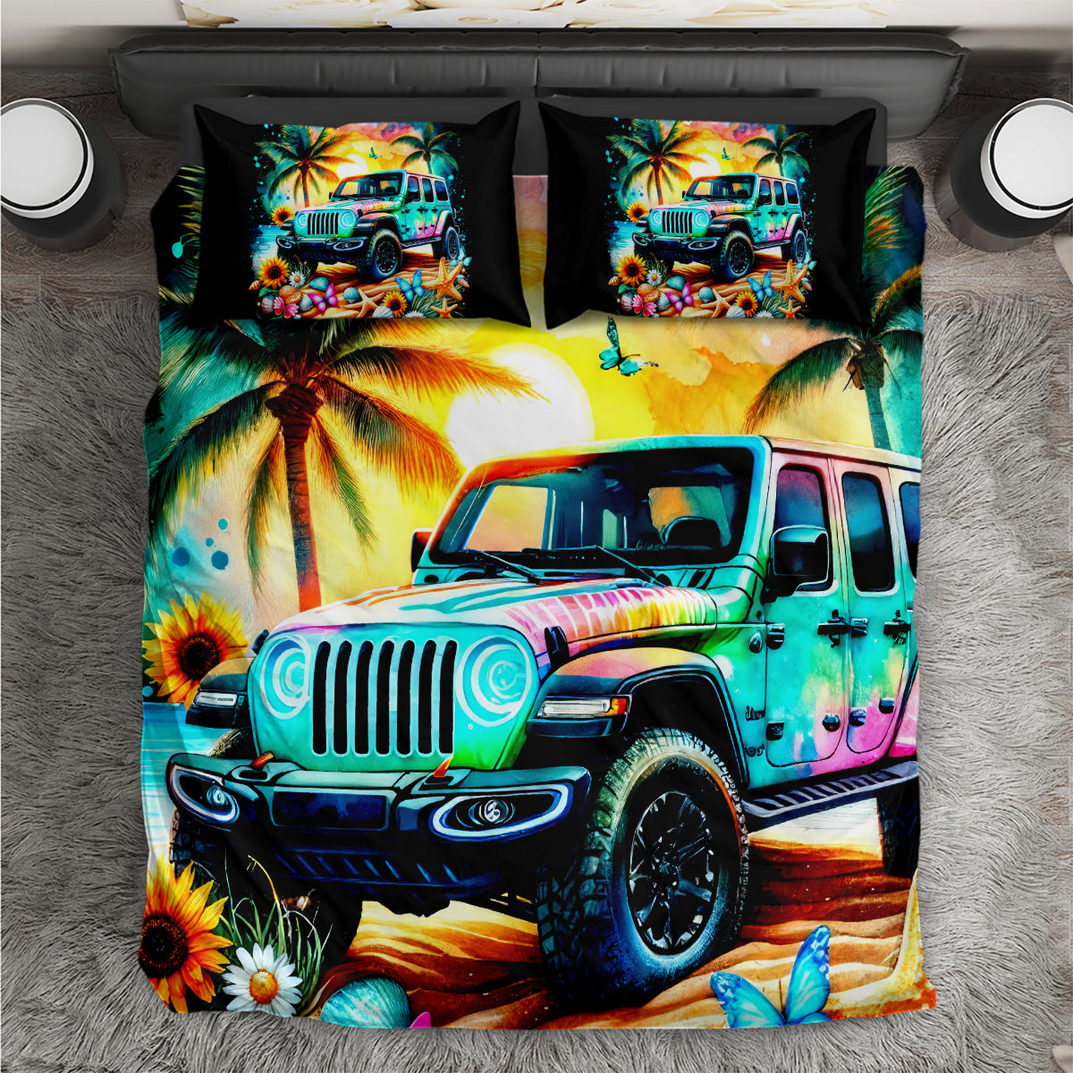 Beach Jeep Bedding Set Find Me Where The Jeep Meets The Ocean