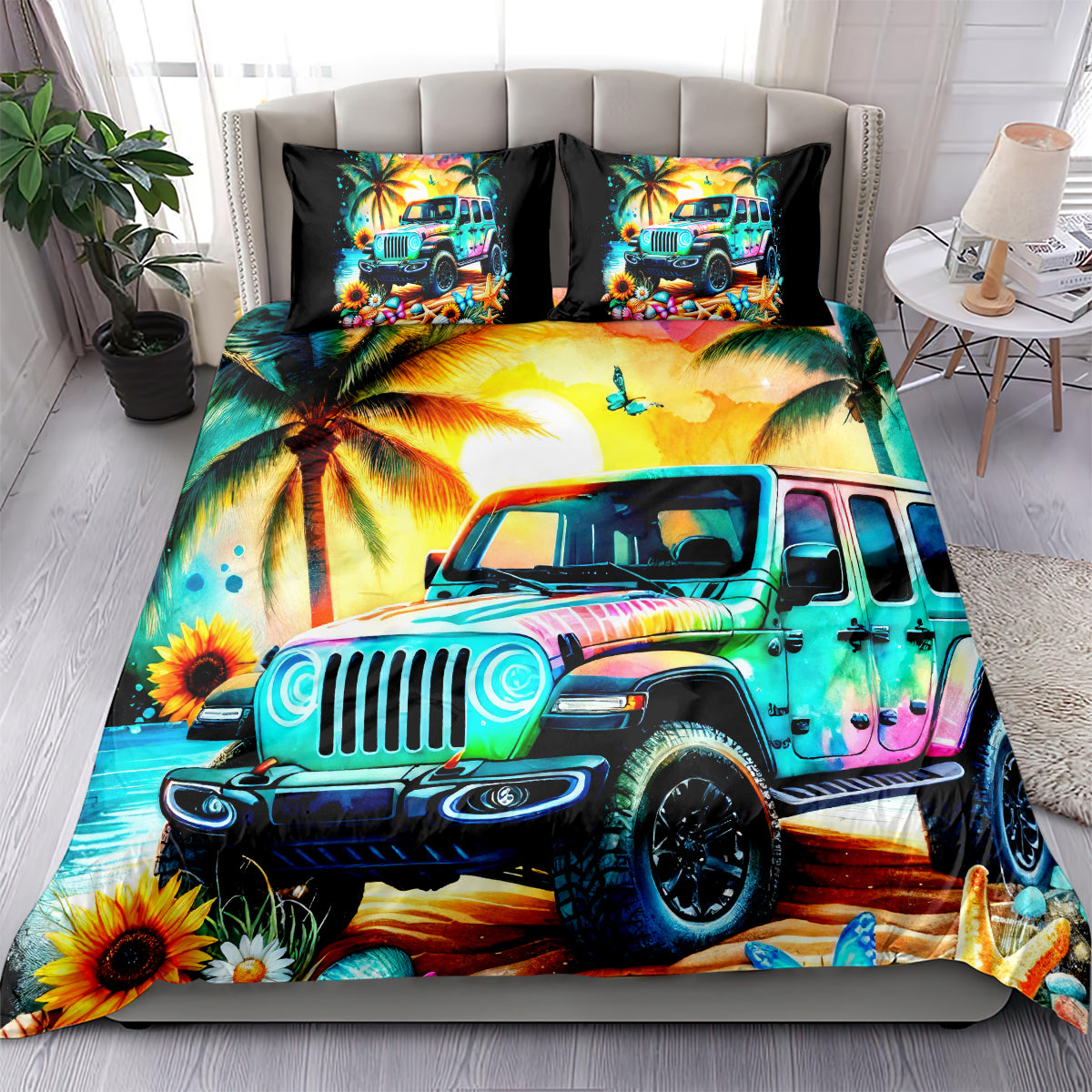 Beach Jeep Bedding Set Find Me Where The Jeep Meets The Ocean