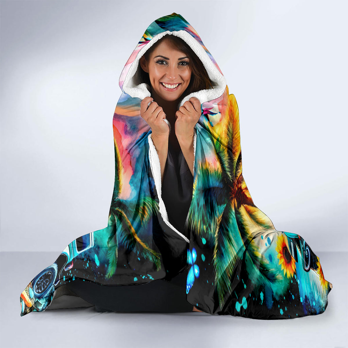 Beach Jeep Hooded Blanket Find Me Where The Jeep Meets The Ocean