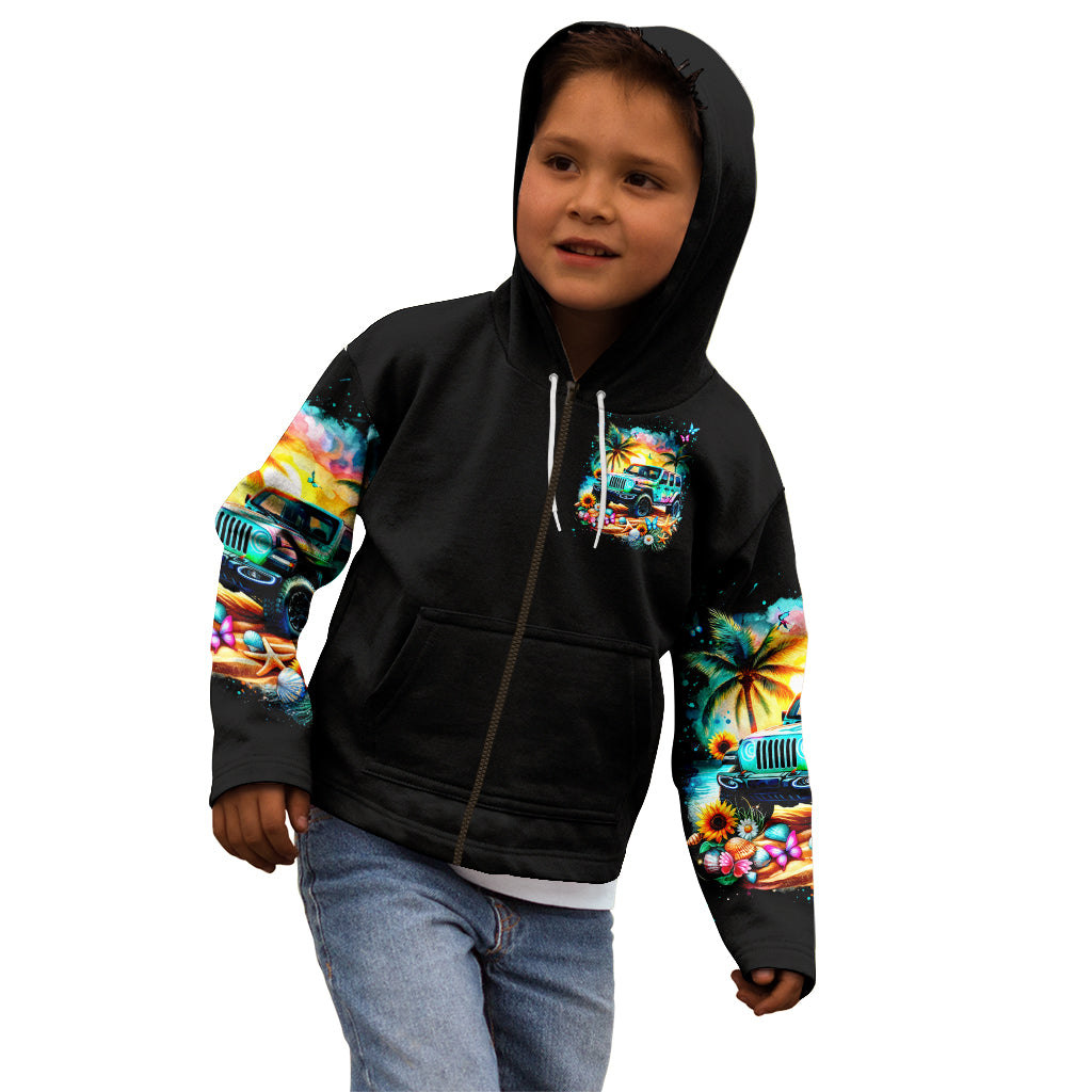 Beach Jeep Kid Hoodie Find Me Where The Jeep Meets The Ocean