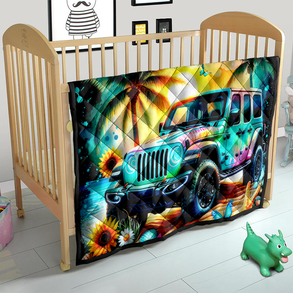 Beach Jeep Quilt Find Me Where The Jeep Meets The Ocean