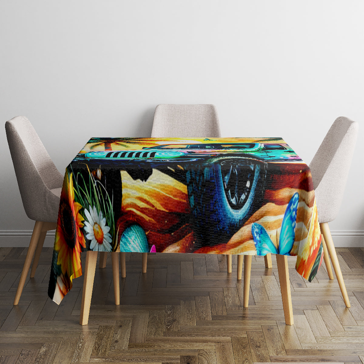 Beach Jeep Tablecloth Find Me Where The Jeep Meets The Ocean