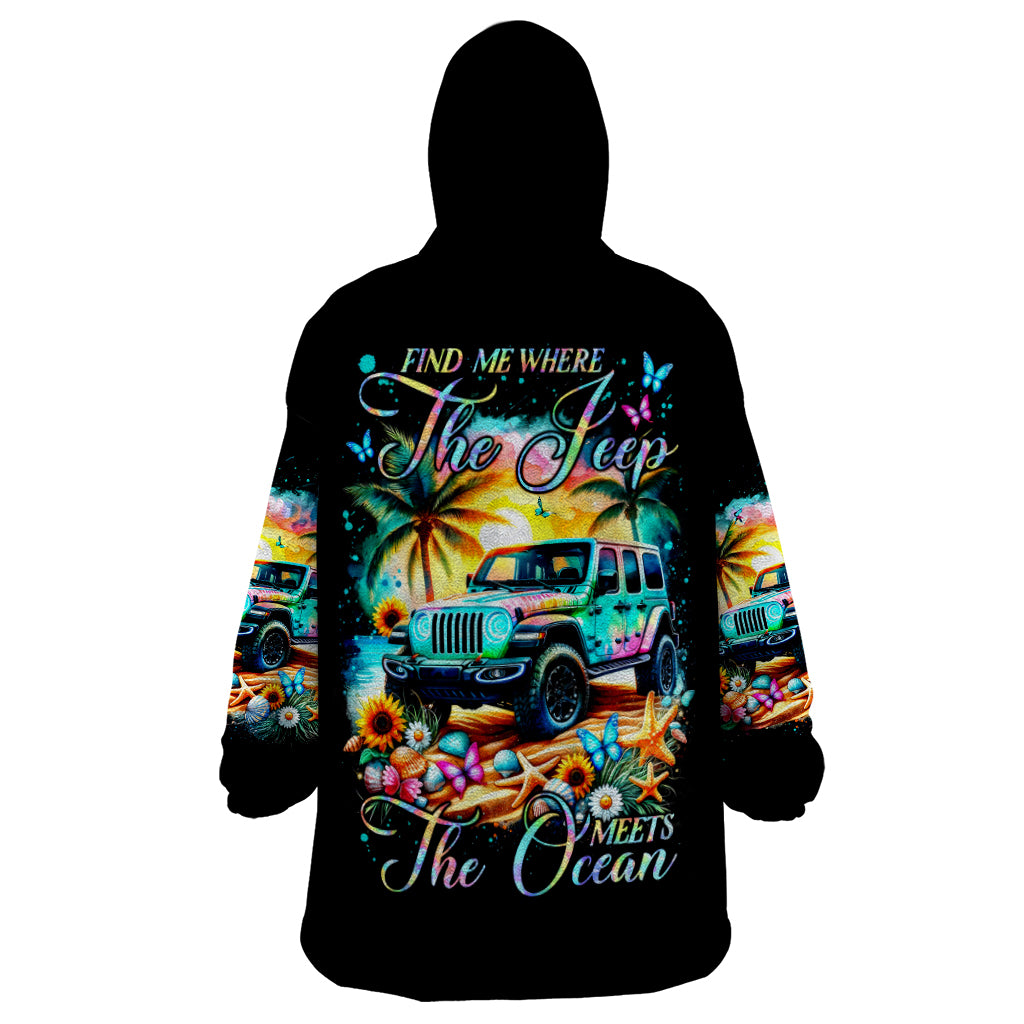 Beach Jeep Wearable Blanket Hoodie Find Me Where The Jeep Meets The Ocean