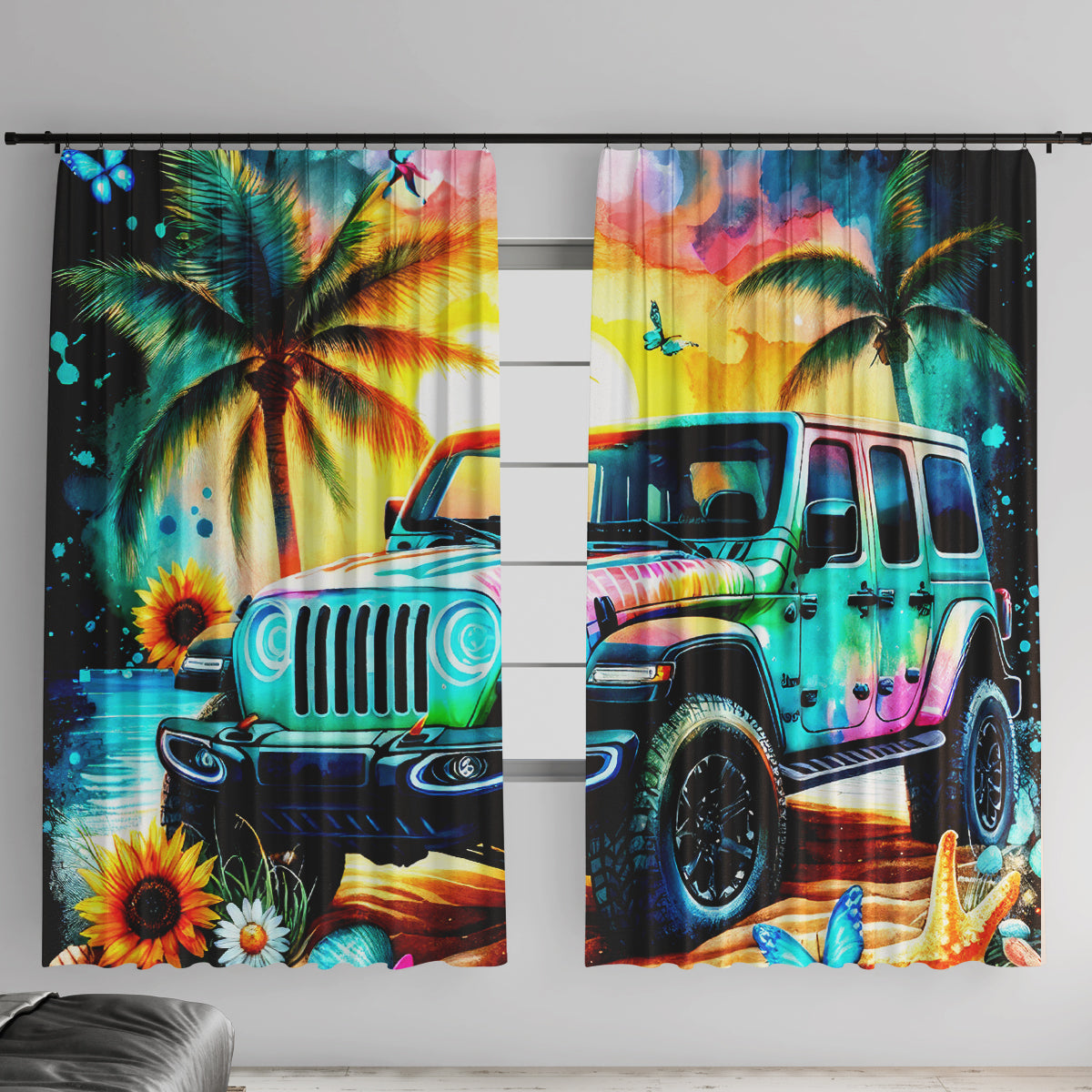 Beach Jeep Window Curtain Find Me Where The Jeep Meets The Ocean